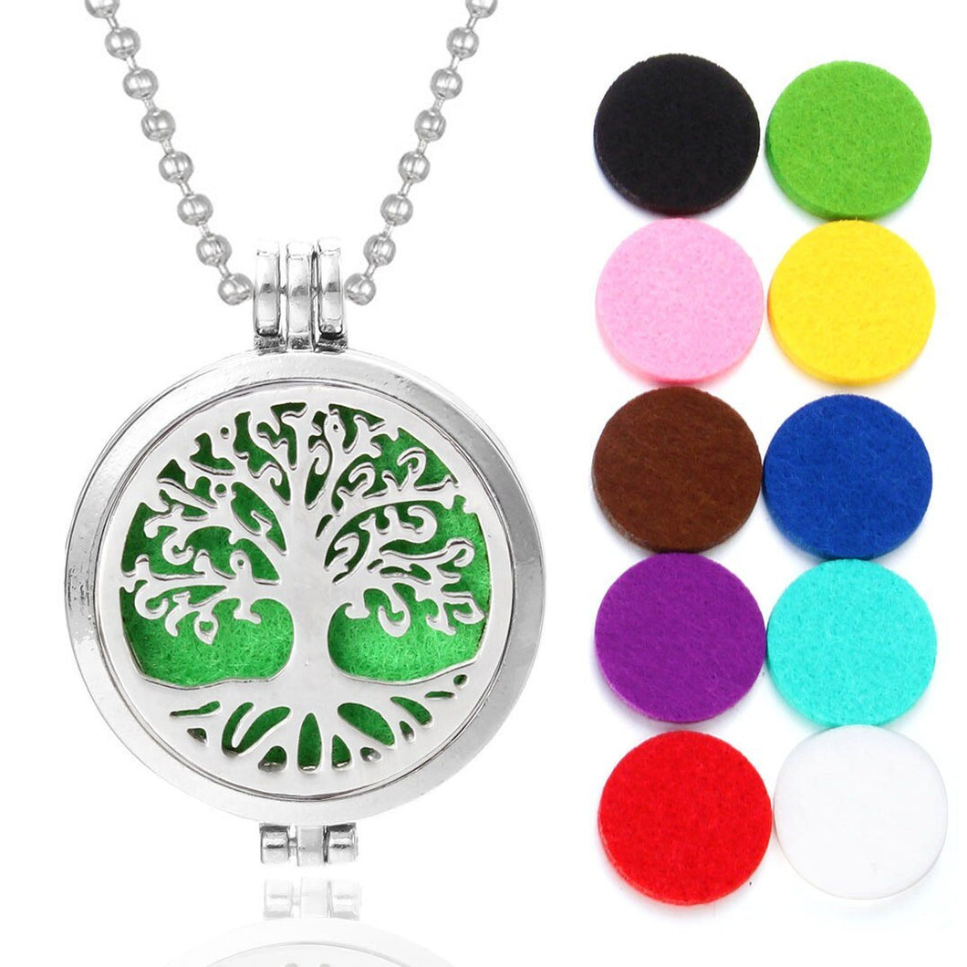 Aromatherapy Tree of Life Aroma Essential Oils Diffuser Necklace