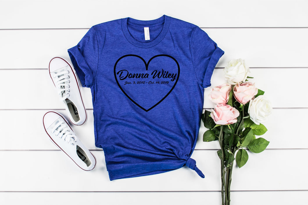 Custom Heart Memorial T-Shirt